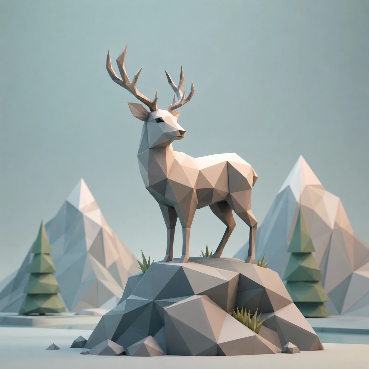 Low Poly (geometric 3D)